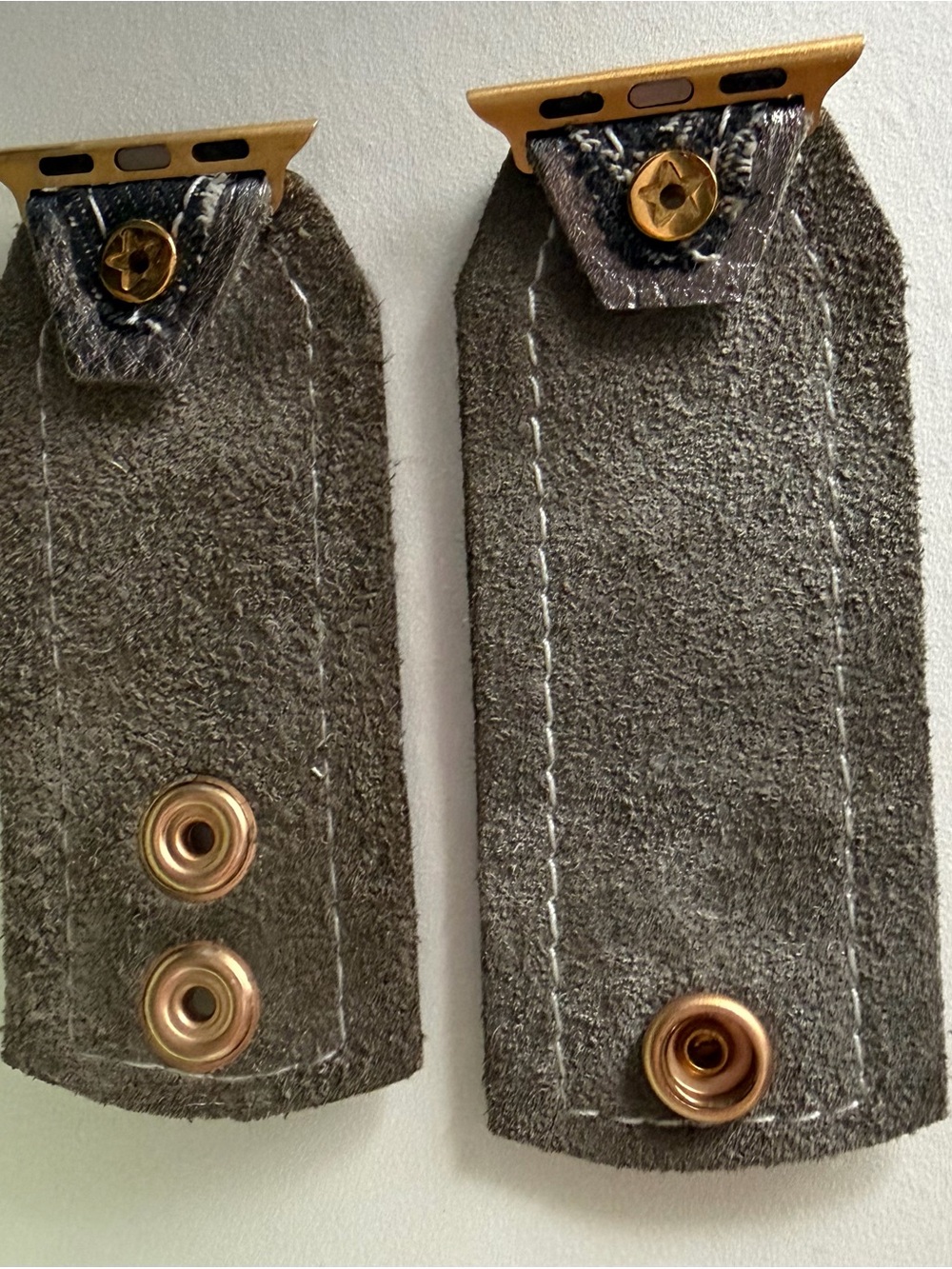 Upcycled Black LV Denim Spark*l bow band for Apple Watch, size XS/S - Picture 4 of 6